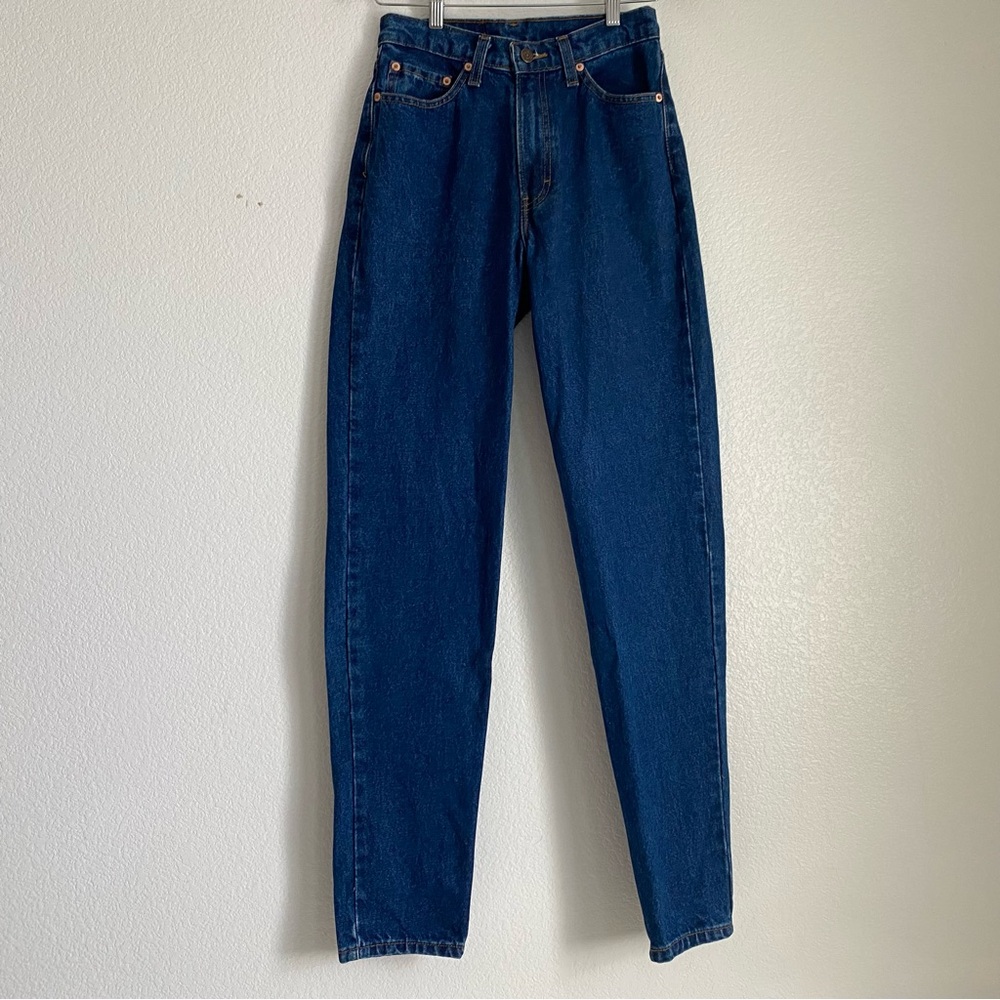 Vintage Jordache tapered leg high rise blue denim jeans, 9/10 - Picture 2 of 13